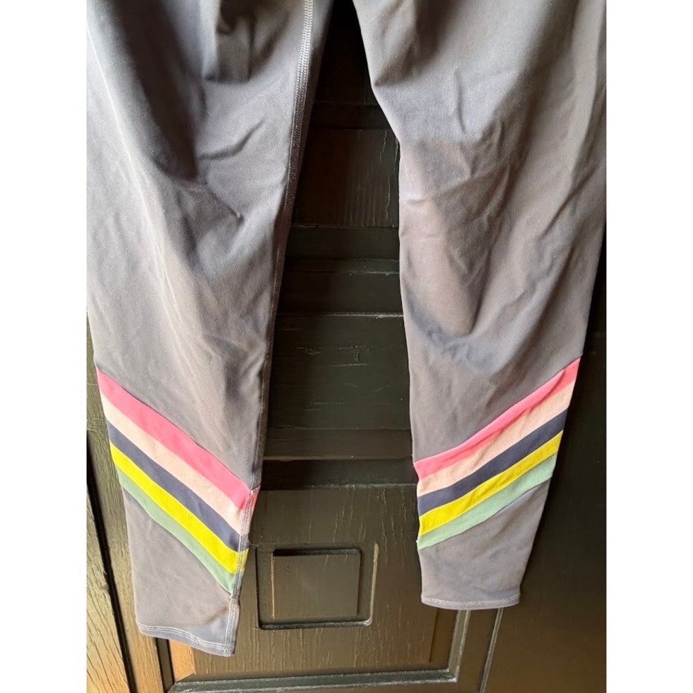 Boden Women Jessica Active Leggings Grey Rainbow Stripe Active  Size US 10 New - Picture 9 of 13